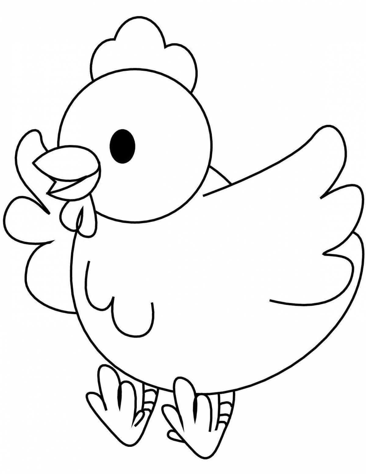 Chicken live coloring for preschoolers 2-3 years old