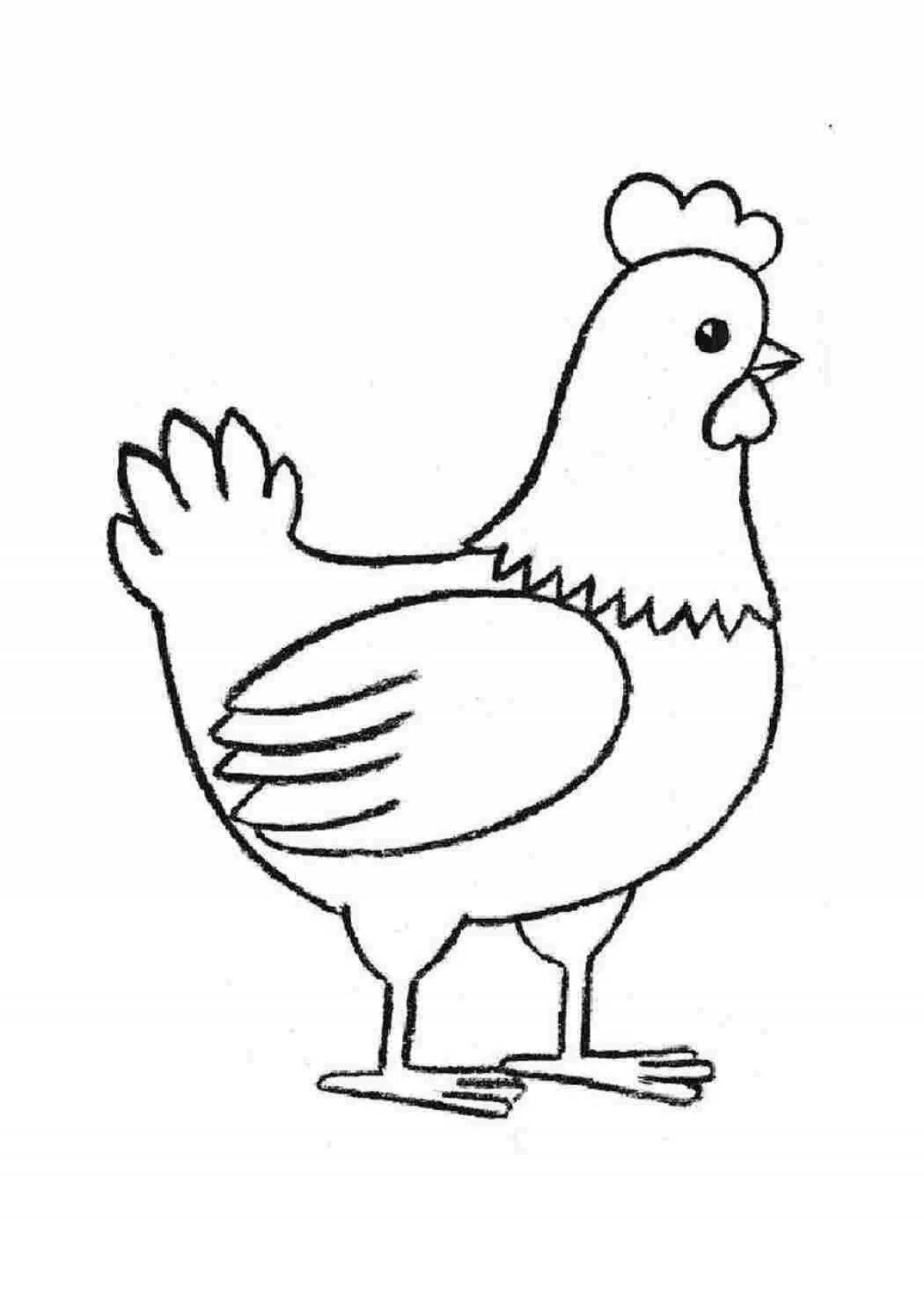 Sparkling chicken coloring book for preschoolers 2-3 years old