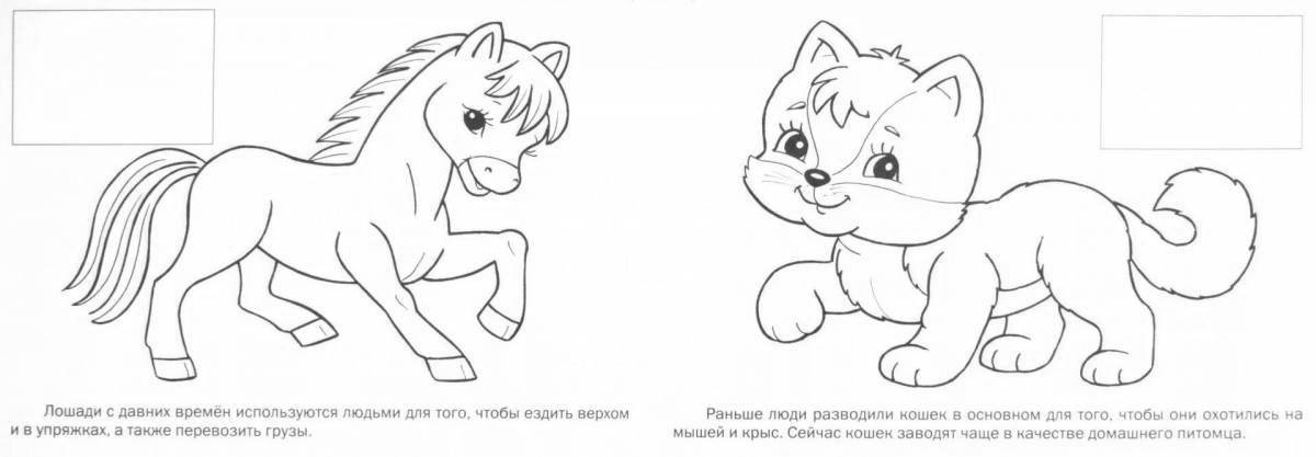 Live coloring pages of pets for preschool children