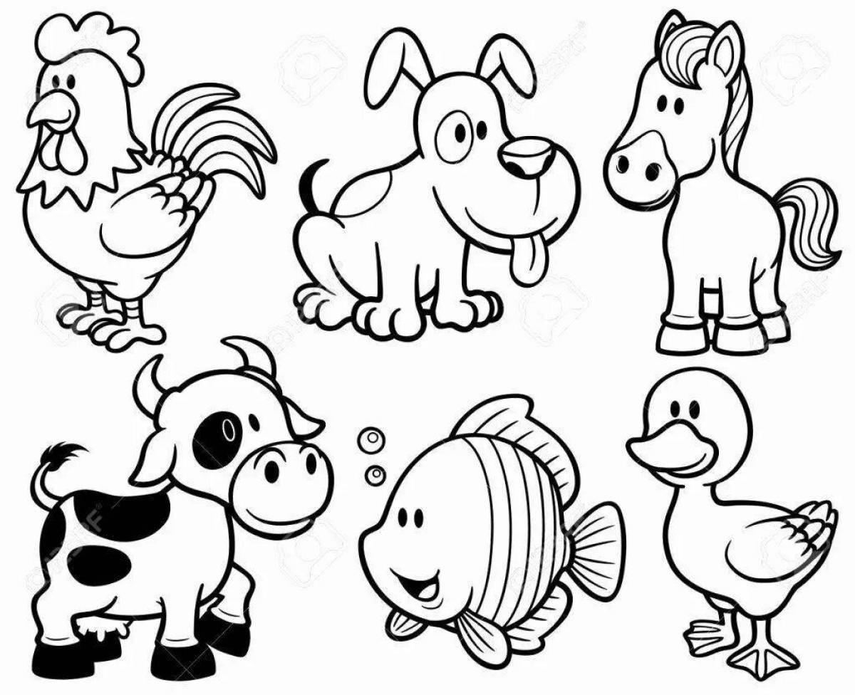 Увлекательные раскраски домашних животных для детей дошкольного возраста