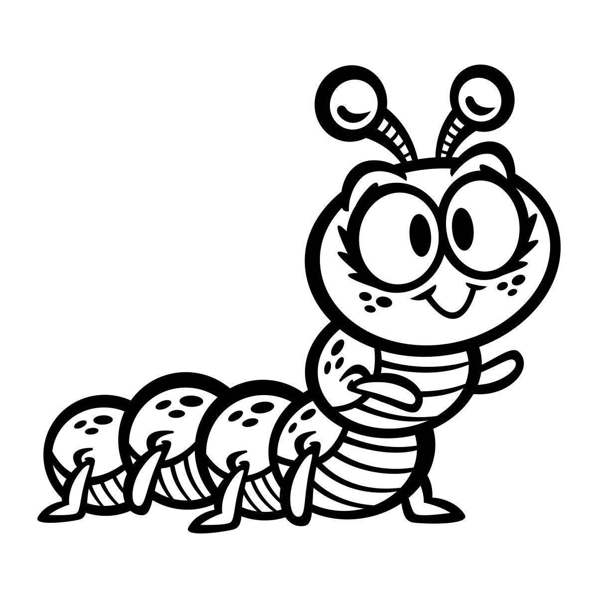 Adorable caterpillar coloring book for 4-5 year olds