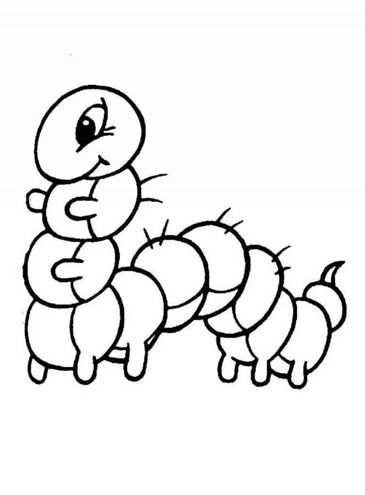 A funny caterpillar coloring book for kids