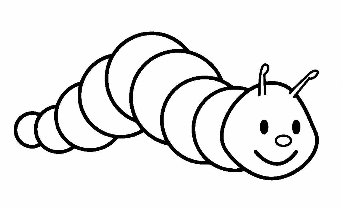 Увлекательная раскраска caterpillar для младших школьников