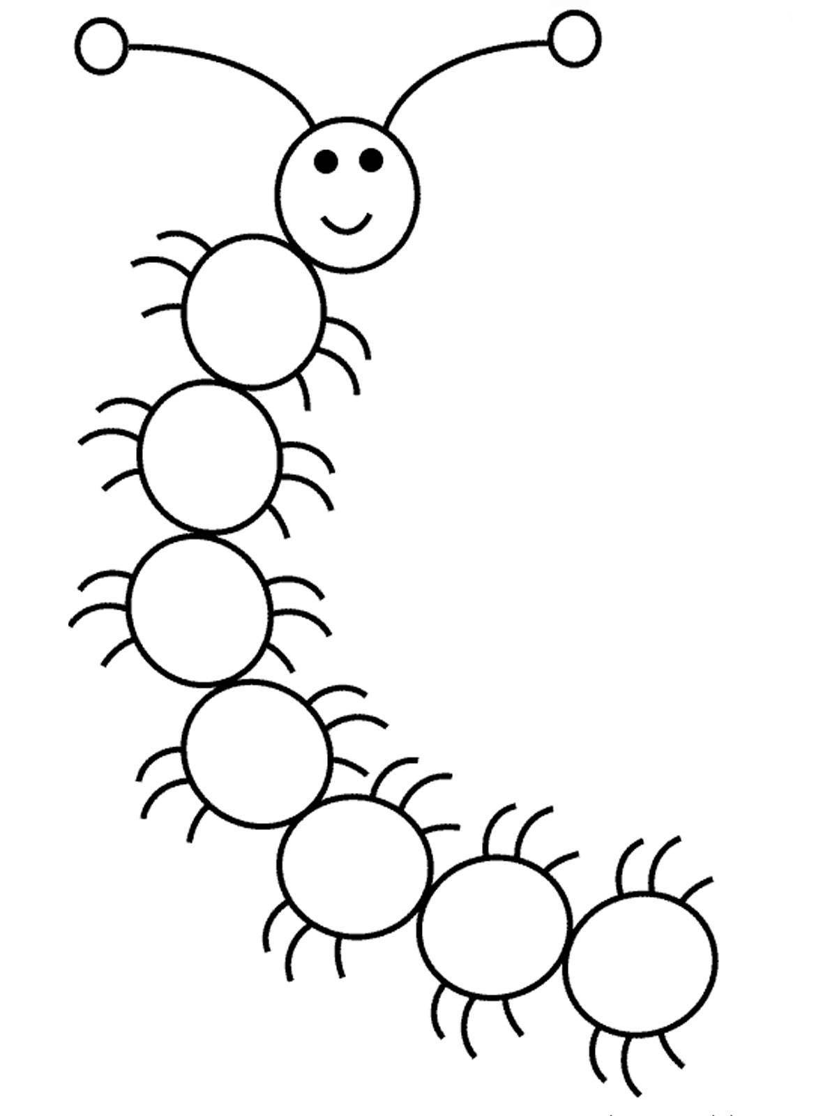Креативная раскраска гусеницы для подростков