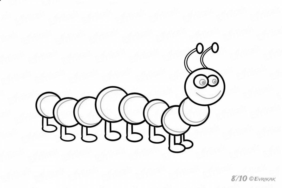 Fun caterpillar coloring book for kids
