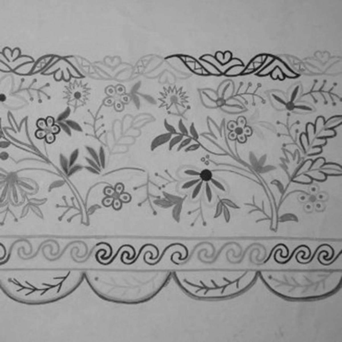 Daring apron with Tatar ornament