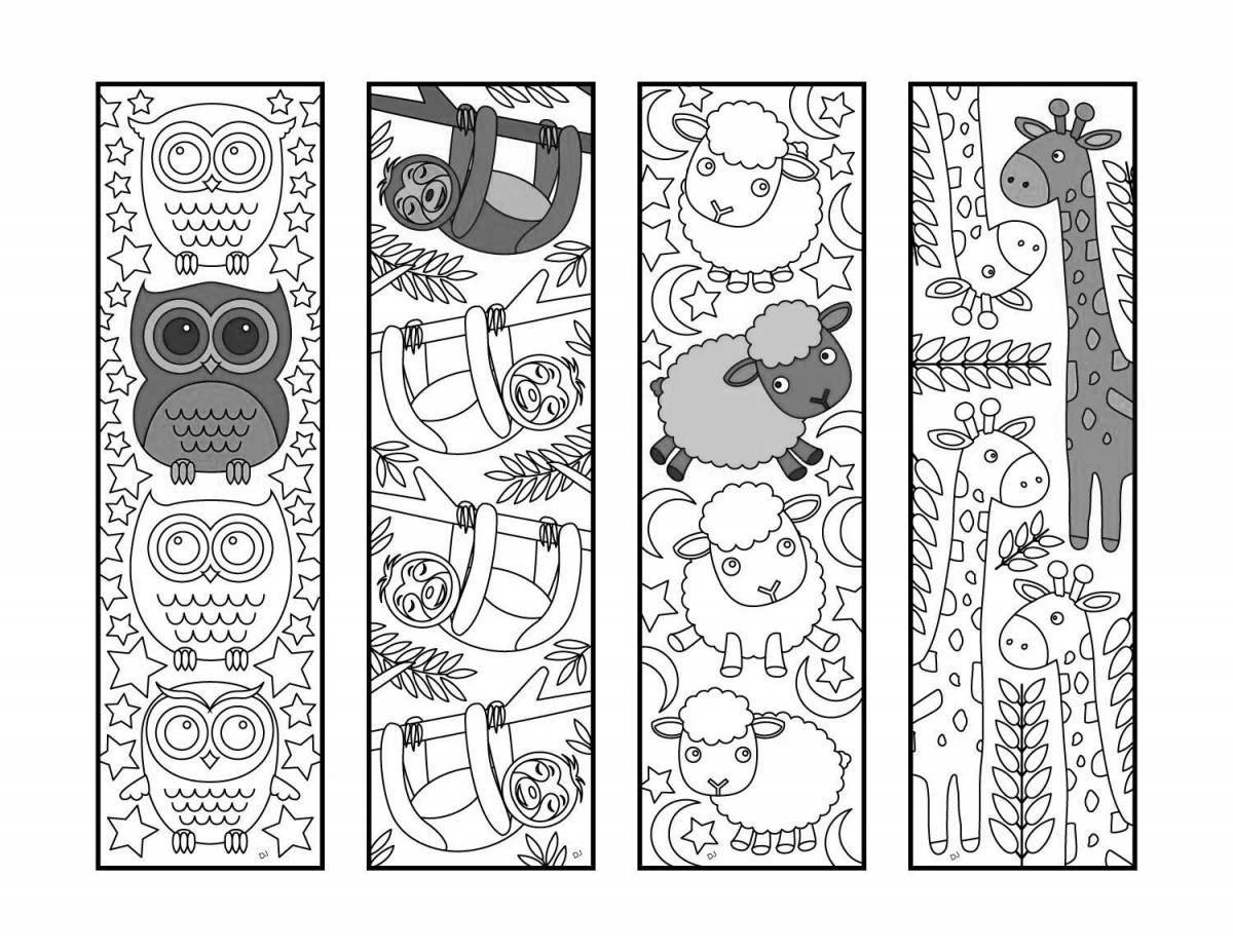 Vibrant coloring bookmark for girls