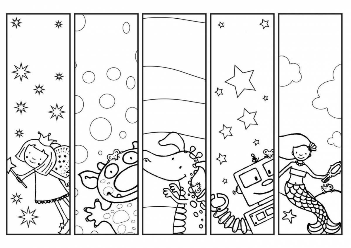Amazing bookmark coloring page for girls