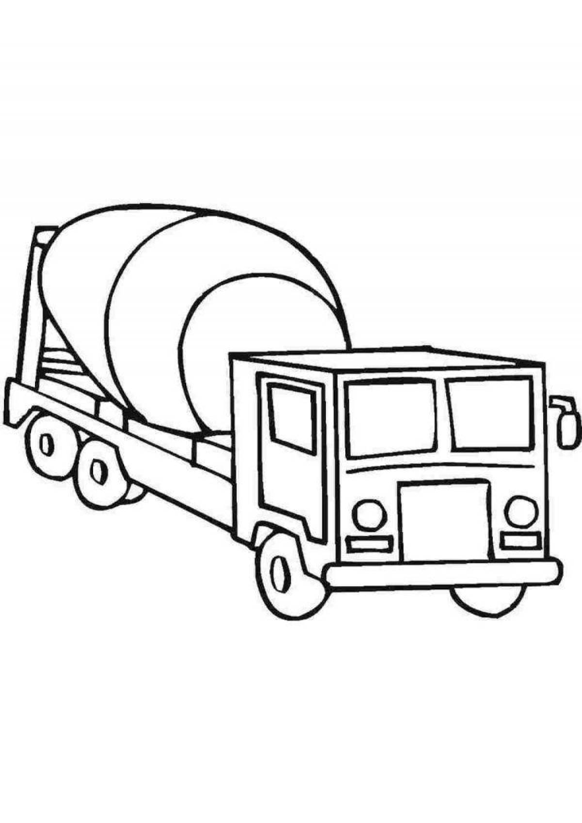 Amazing concrete mixer coloring book for kids