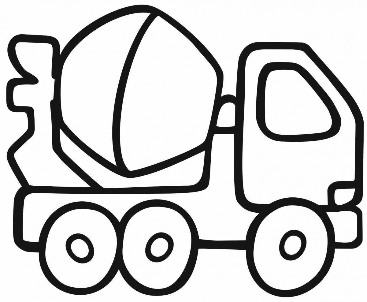 Photo Pre-k shiny concrete mixer coloring page