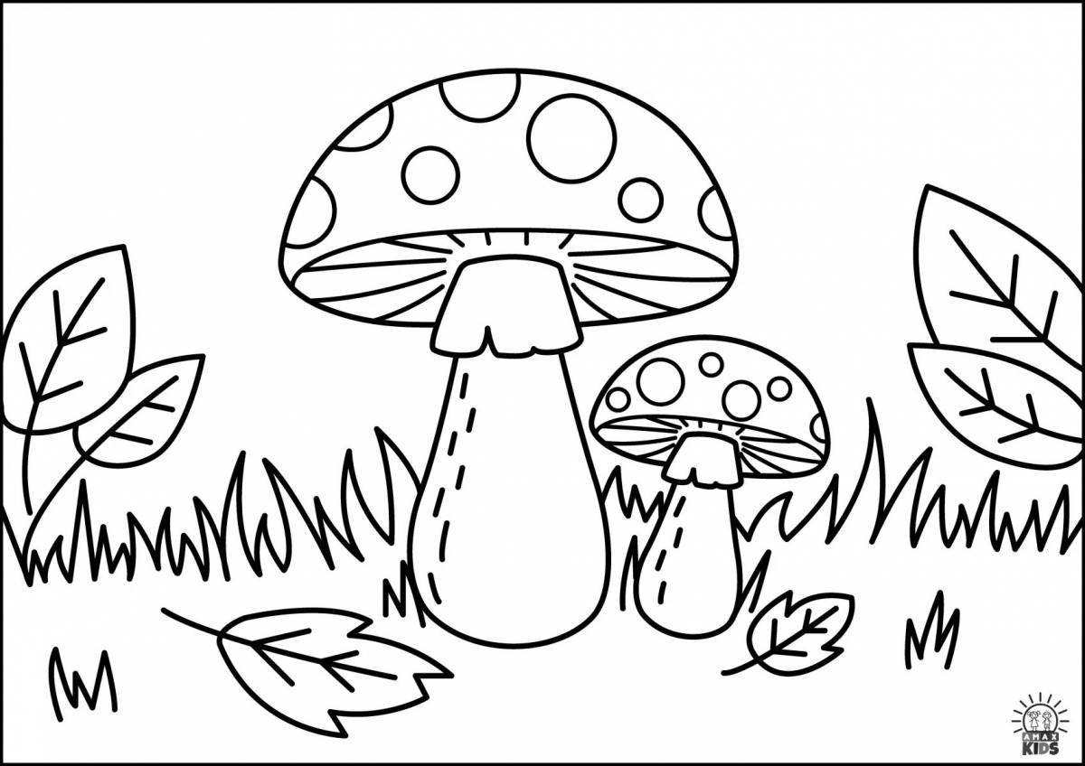 Awesome mushroom coloring pages for 4-5 year olds
