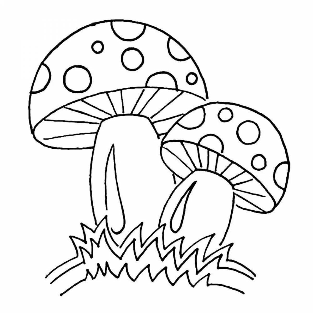 Coloring dazzling mushrooms for children 4-5 years old