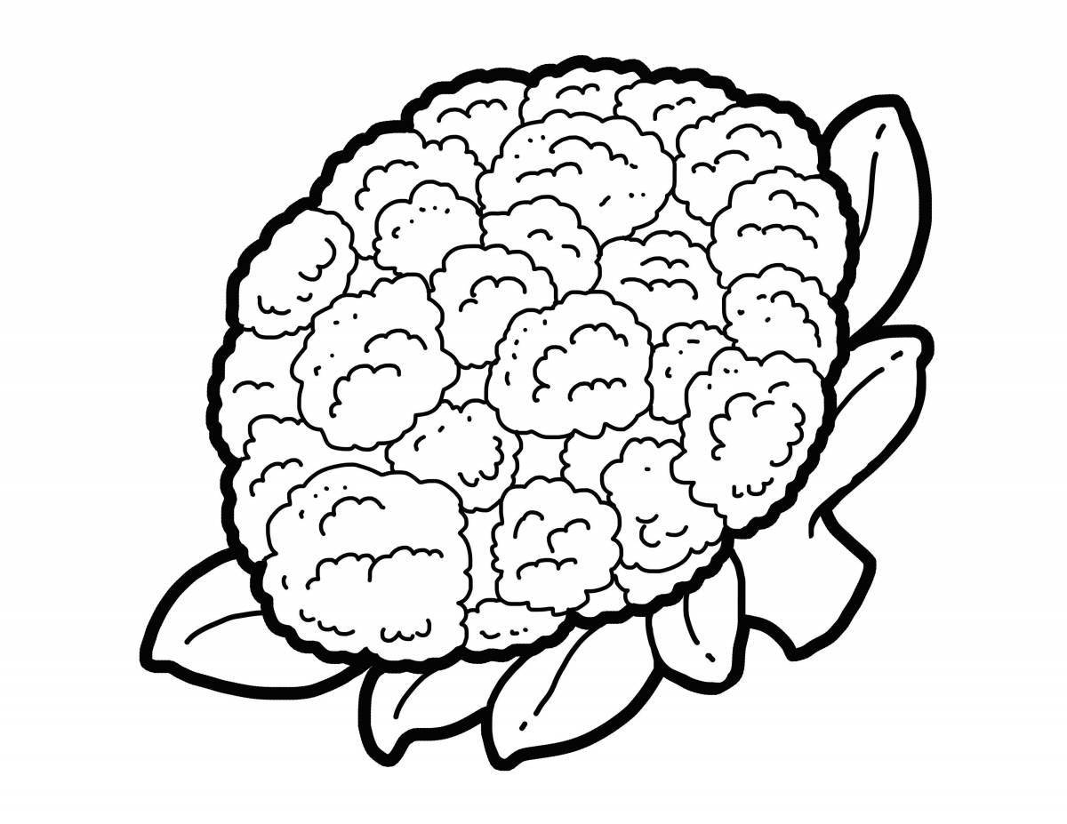 Fun coloring cabbage for 3-4 year olds