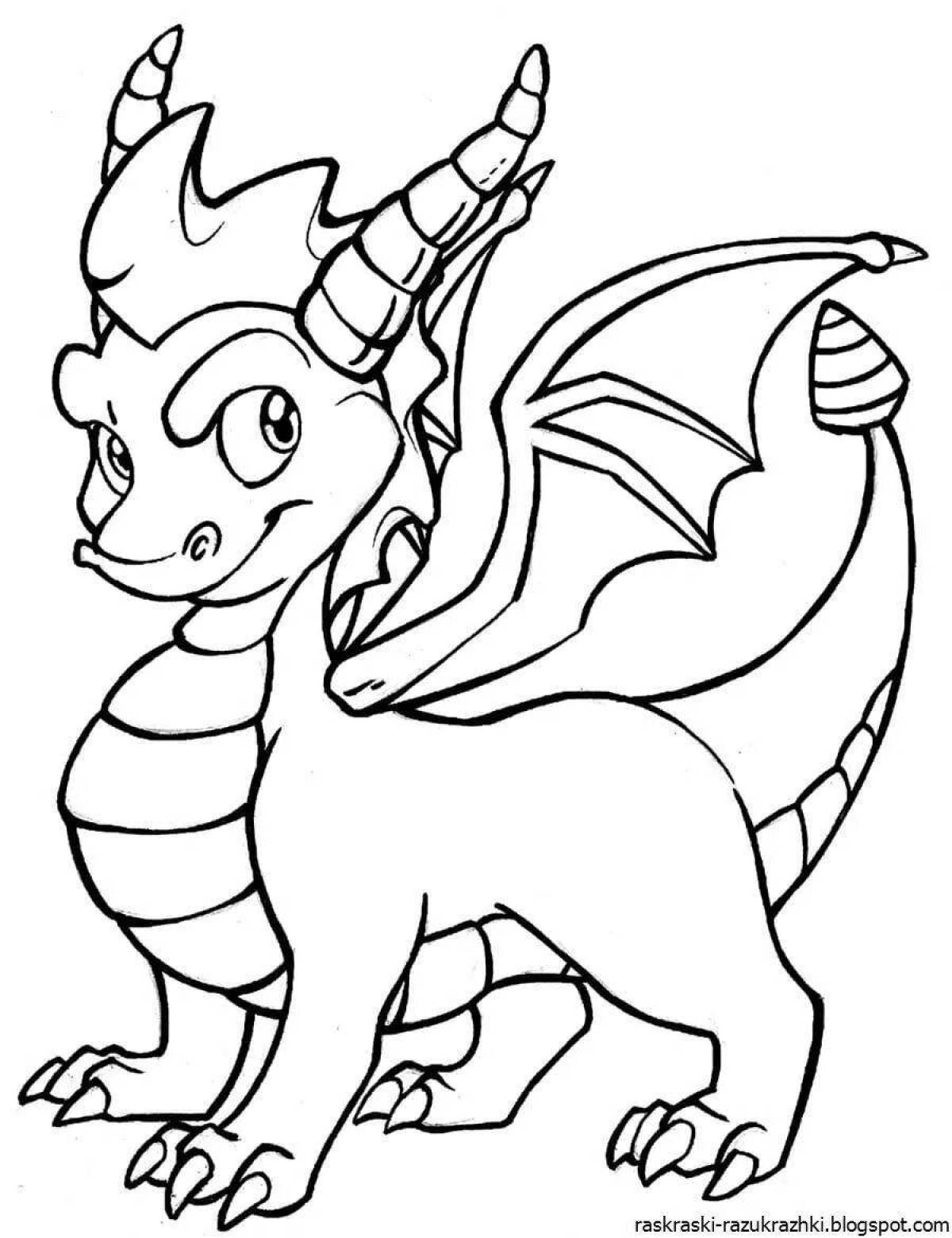 Dragon coloring book for children 4-5 years old