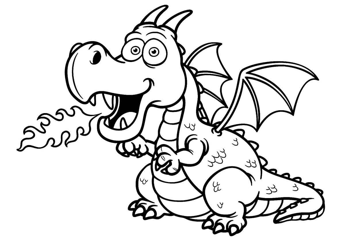 Outstanding dragon coloring pages for 4-5 year olds