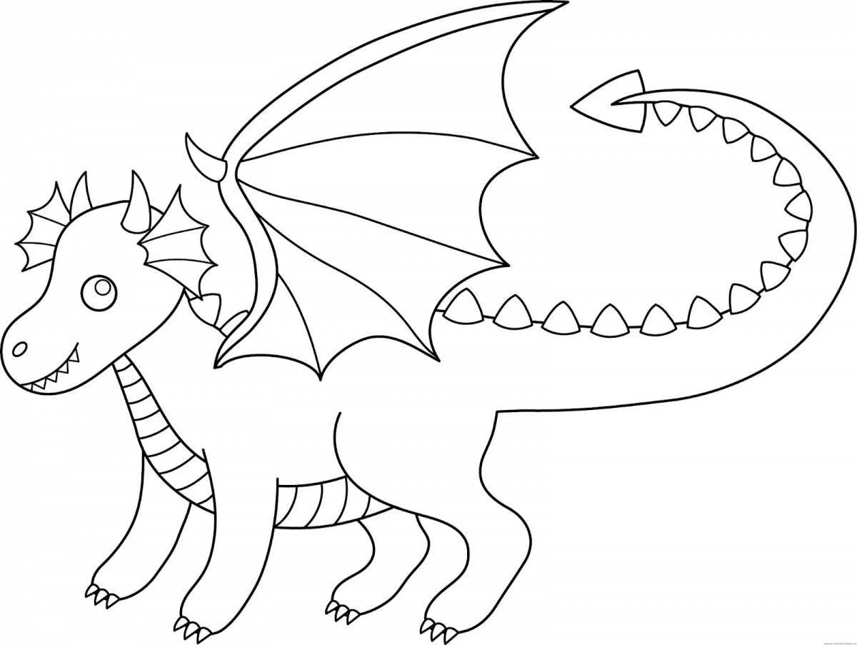 Glitter dragon coloring book for 4-5 year olds
