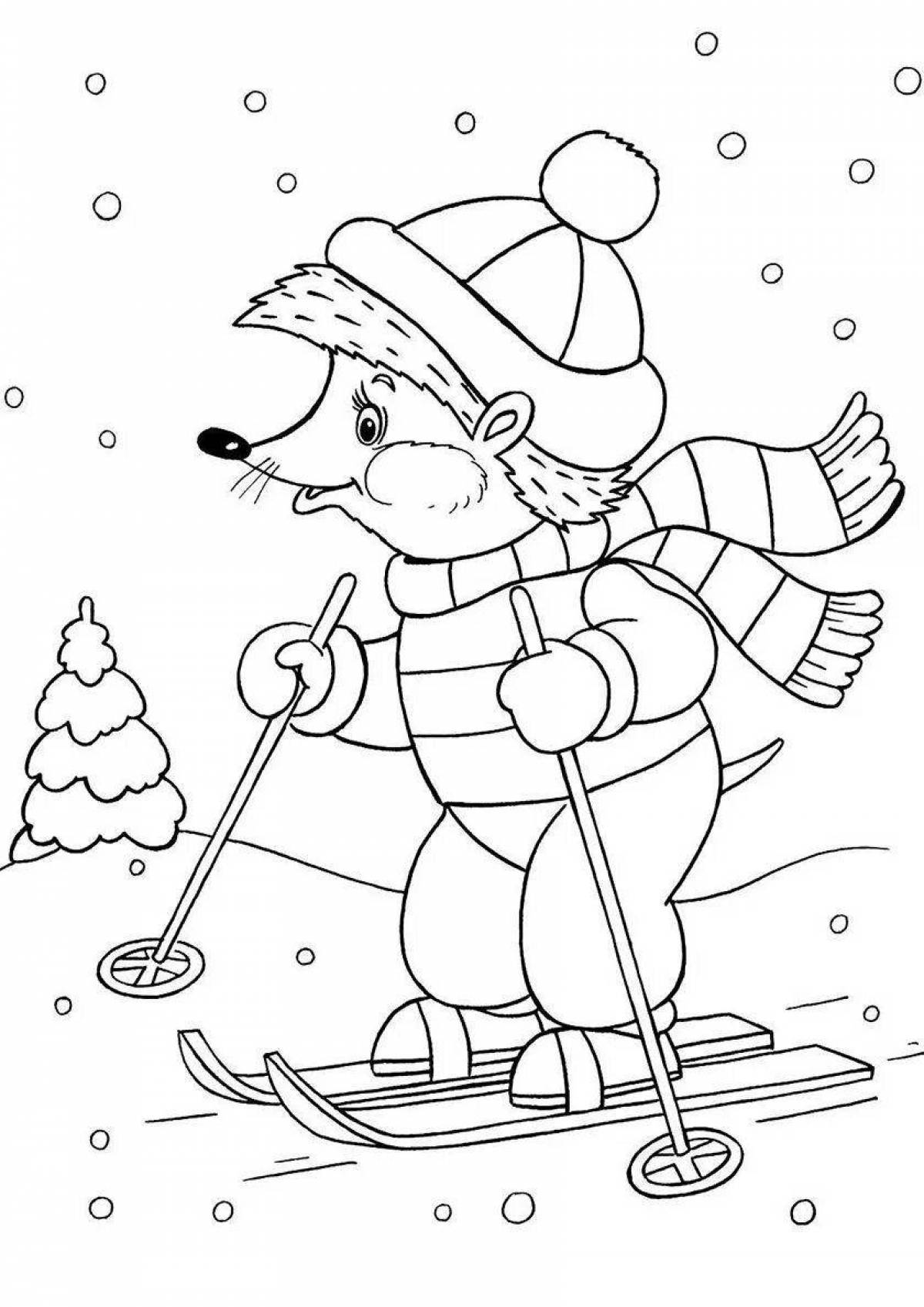 Fabulous winter coloring book for children 3-4 years old