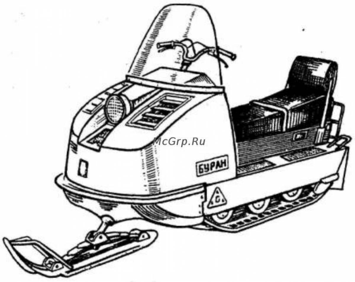 Как рисовать снегоход