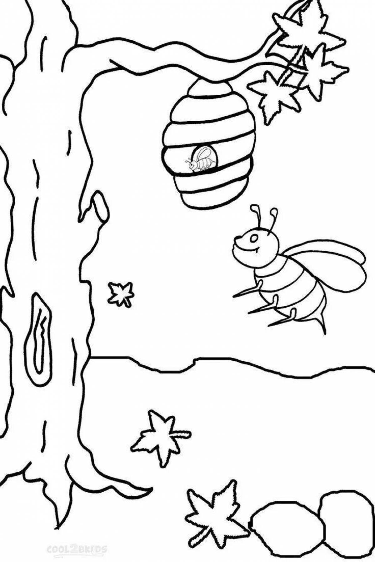 Улей с пчелами раскраска для детей