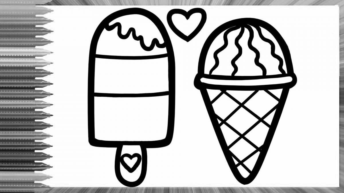 Раскраска «великолепное мороженое» для дошкольников