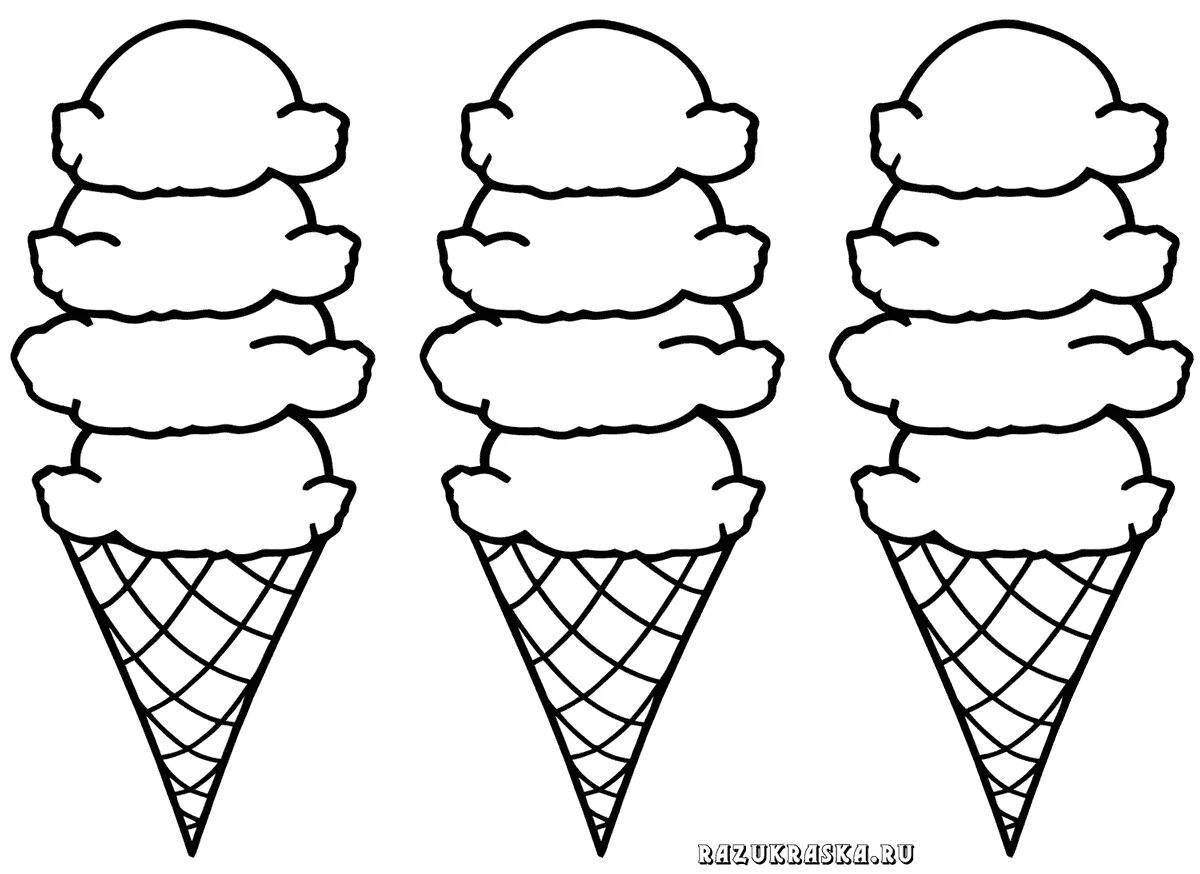 Amazing preschool ice cream coloring page