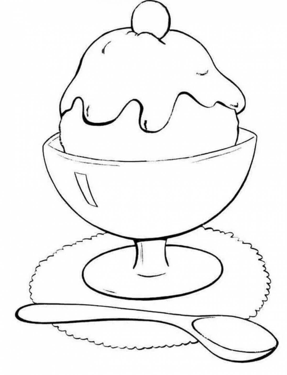 Fabulous ice cream coloring book for 3-4 year olds