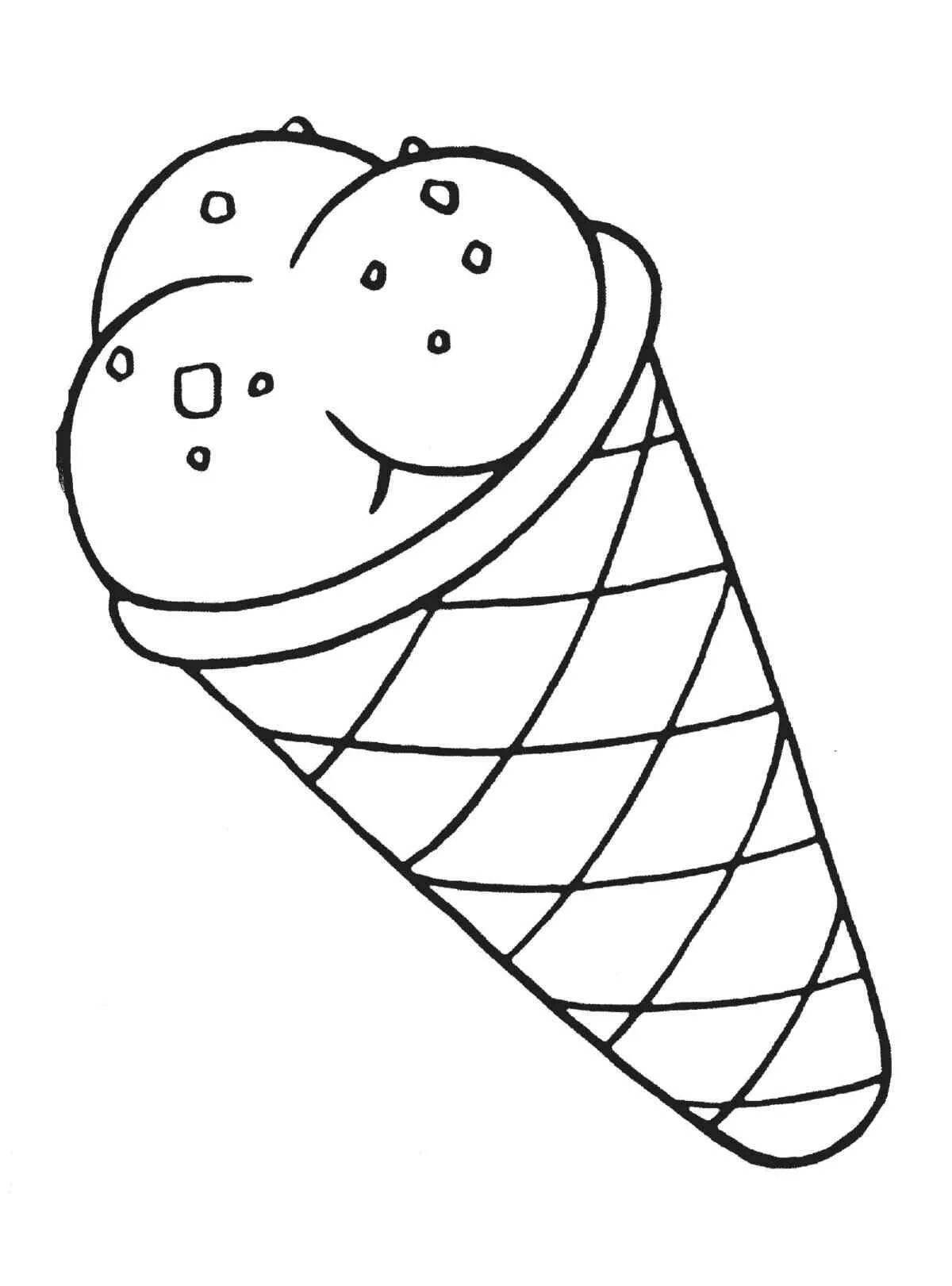 Superb ice cream coloring book for kids