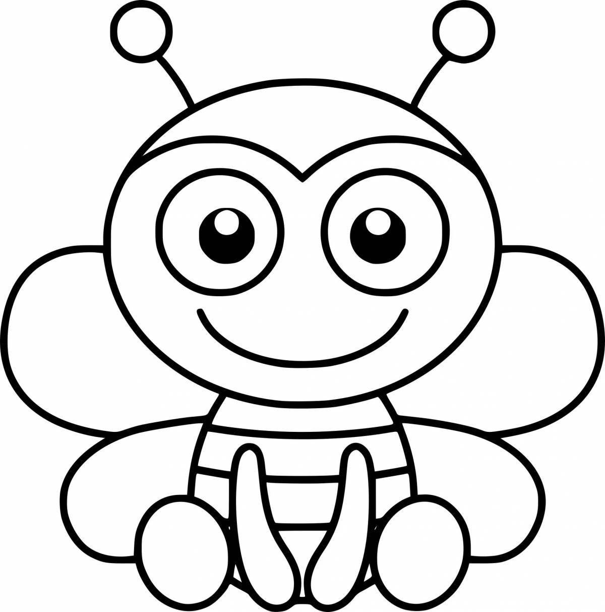 Очаровательная пчела-раскраска для детей 3-4 лет