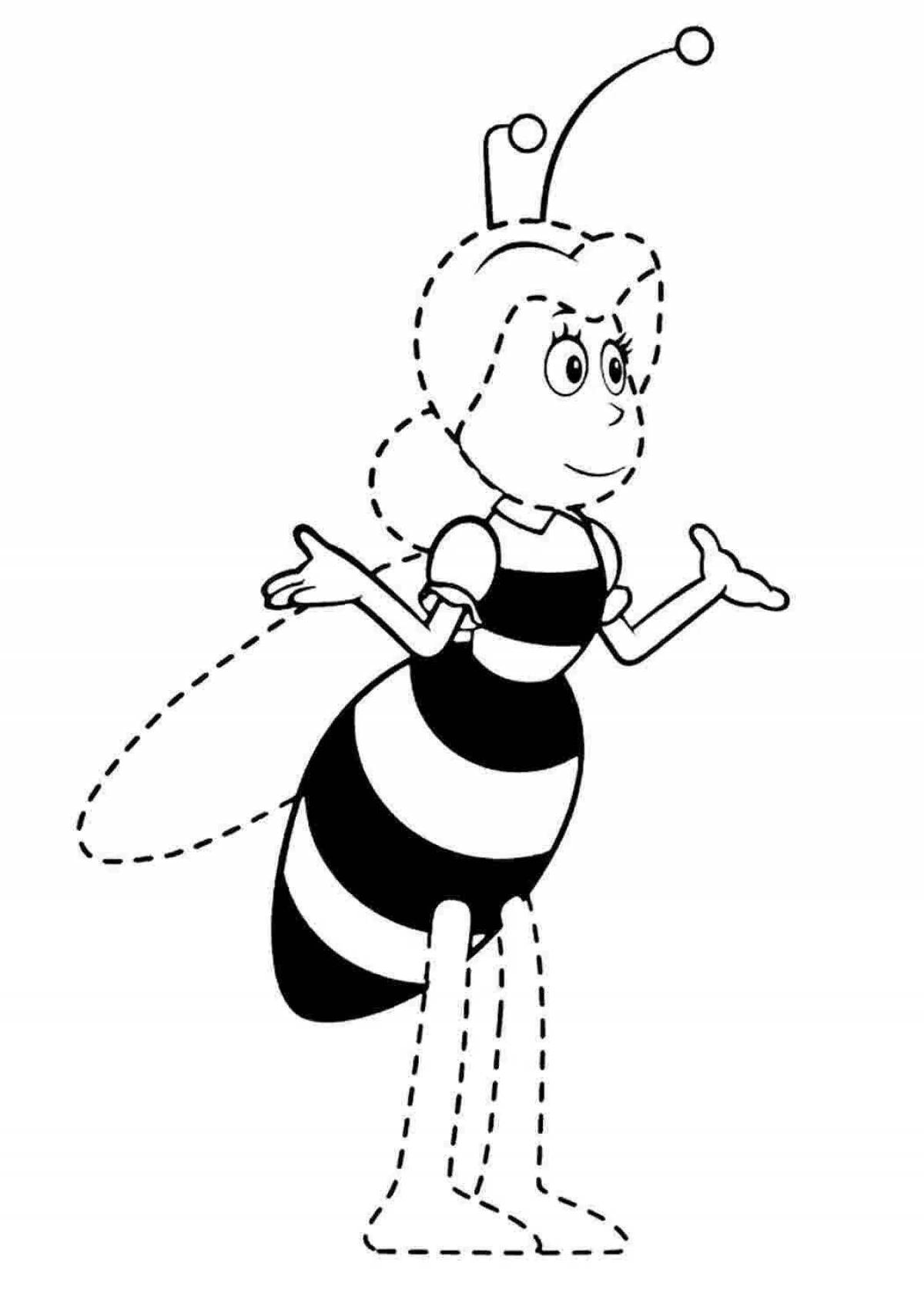 Bright bee coloring book for 3-4 year olds