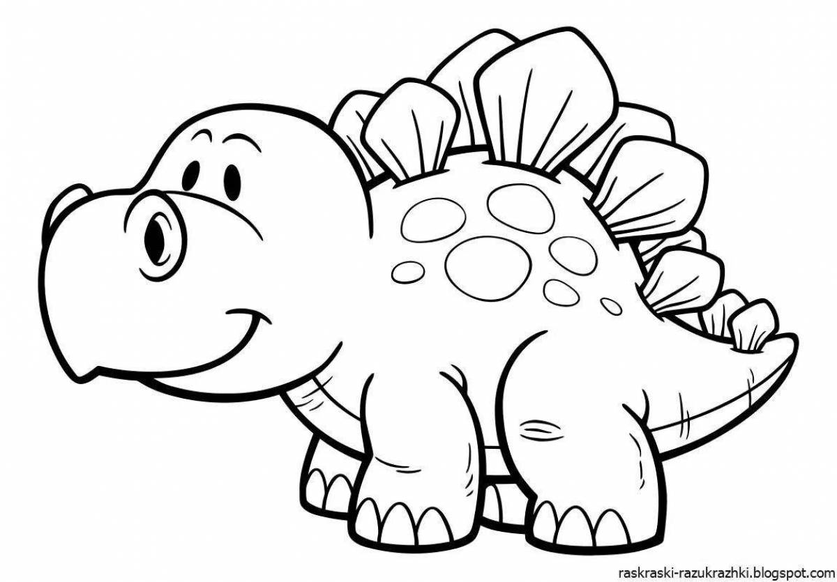 Colorful dinosaurs coloring book for 4-5 year olds