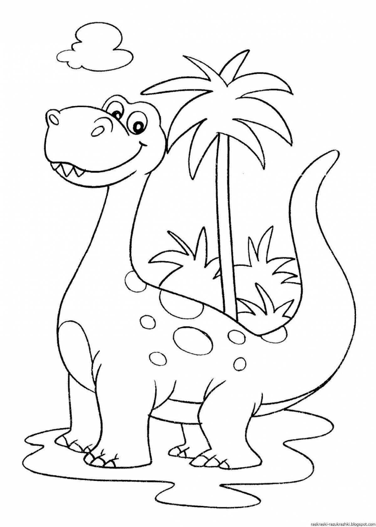 Funny dinosaurs coloring for children 4-5 years old