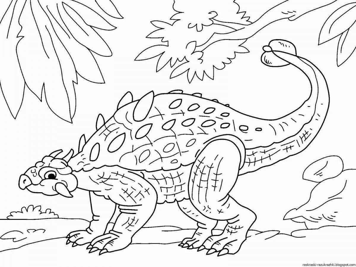 Fun coloring pages of dinosaurs for children 4-5 years old