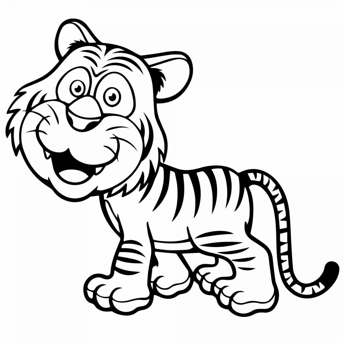 Adorable tiger cub coloring page