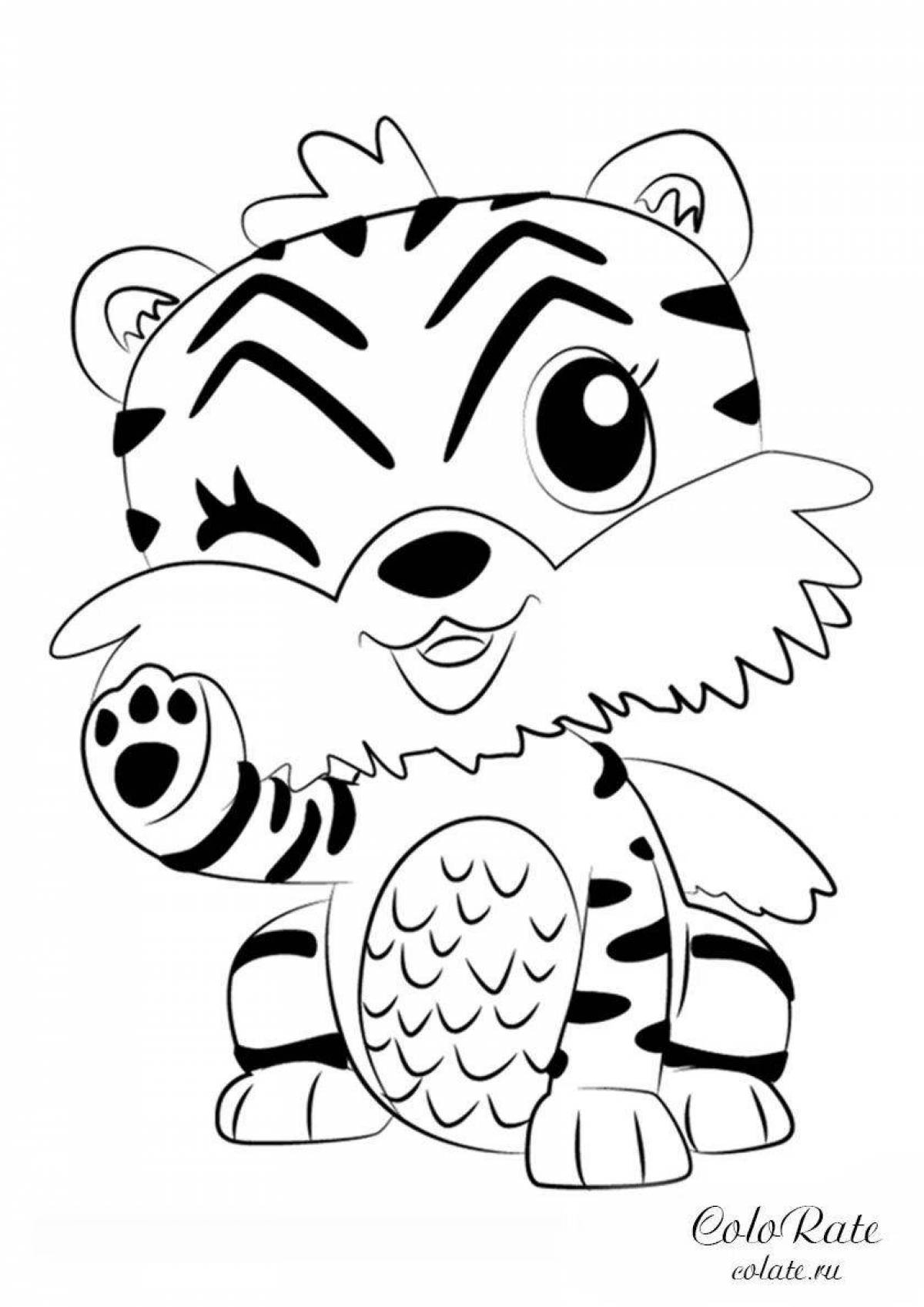 Fancy tiger cub coloring page