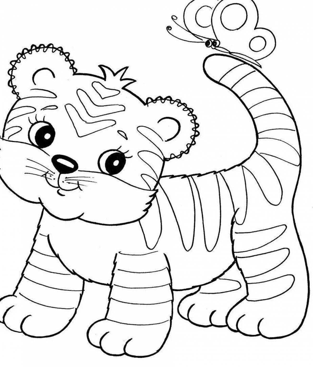 Fabulous tiger cub coloring page