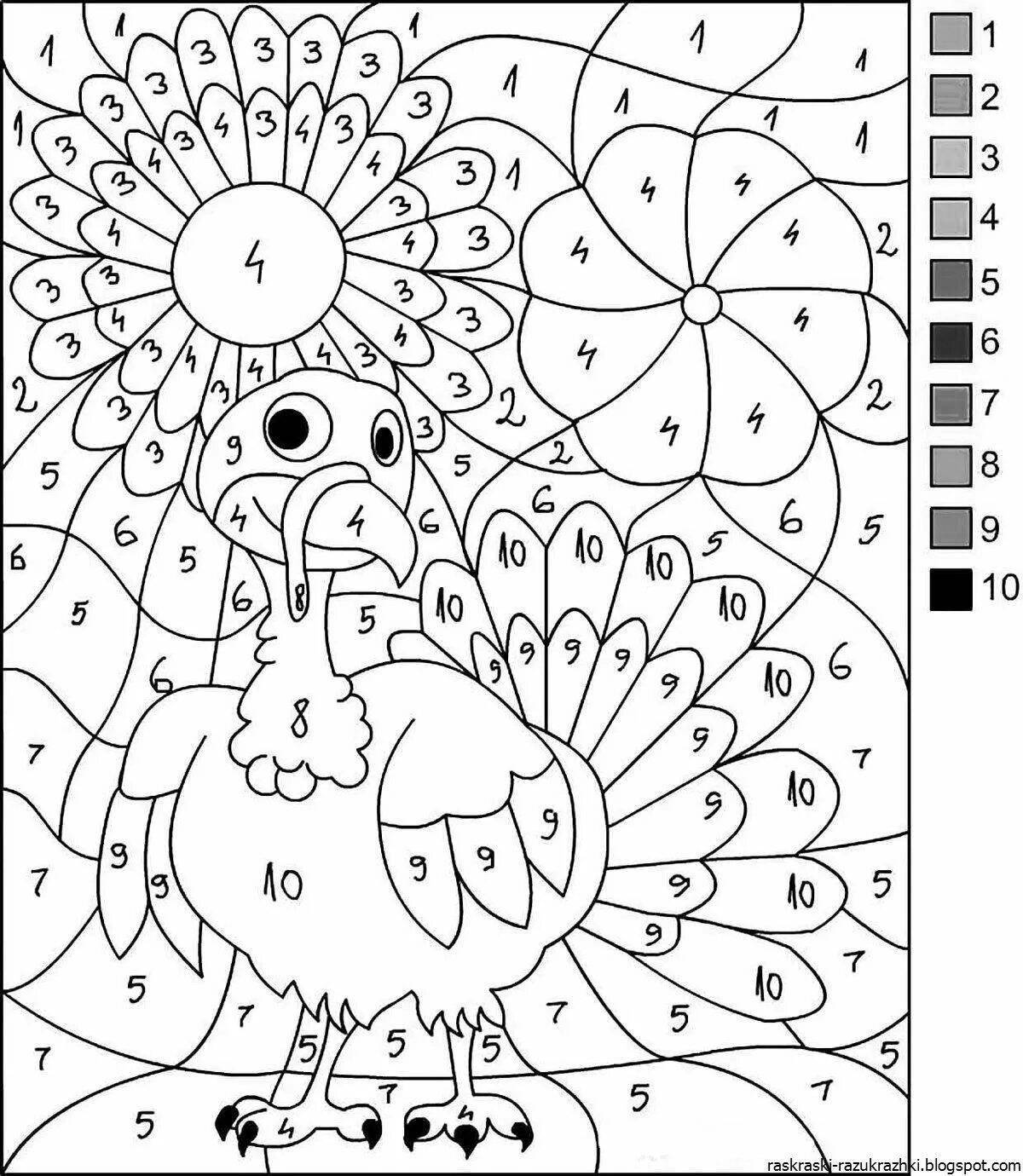 Creative coloring by numbers for 7 year olds