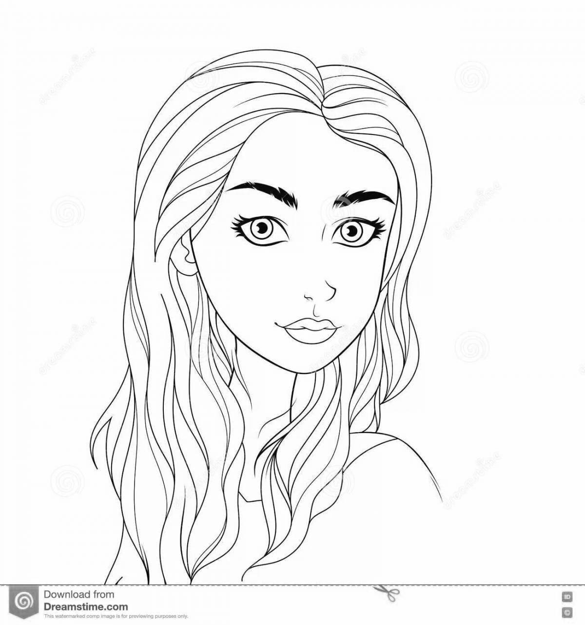 Gorgeous coloring portrait of mother for children 6-7 years old