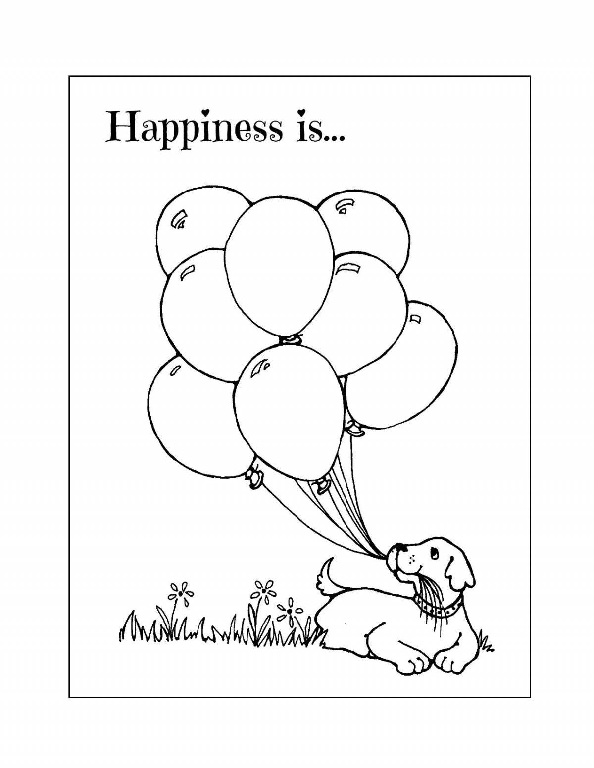 Adorable balloon coloring book for 2-3 year olds