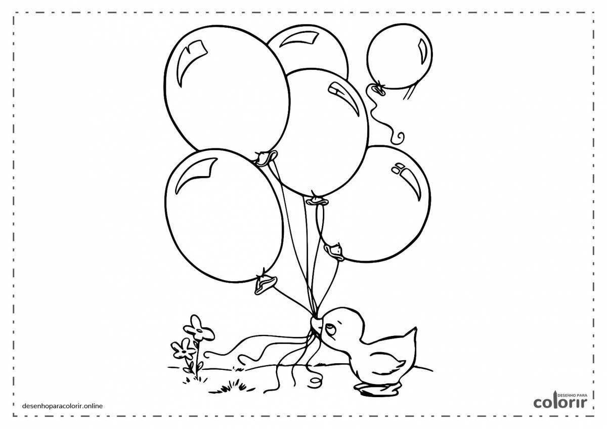 Violent balloons coloring for children 2-3 years old