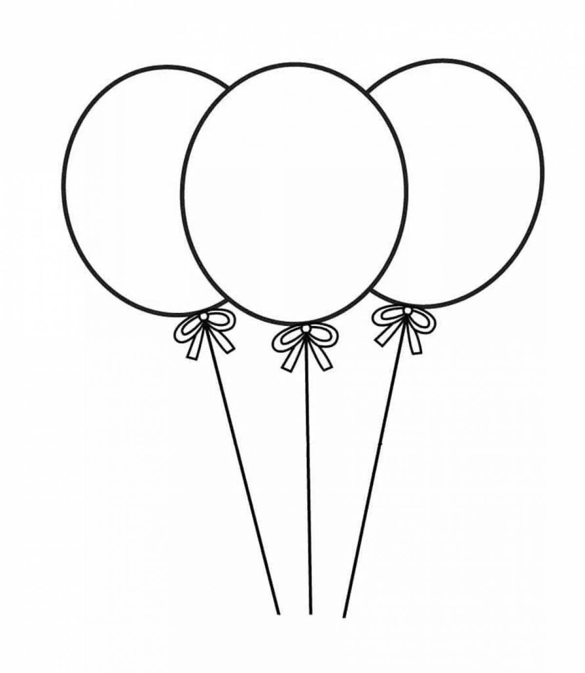 Раскраска волшебные воздушные шары для детей 2-3 лет
