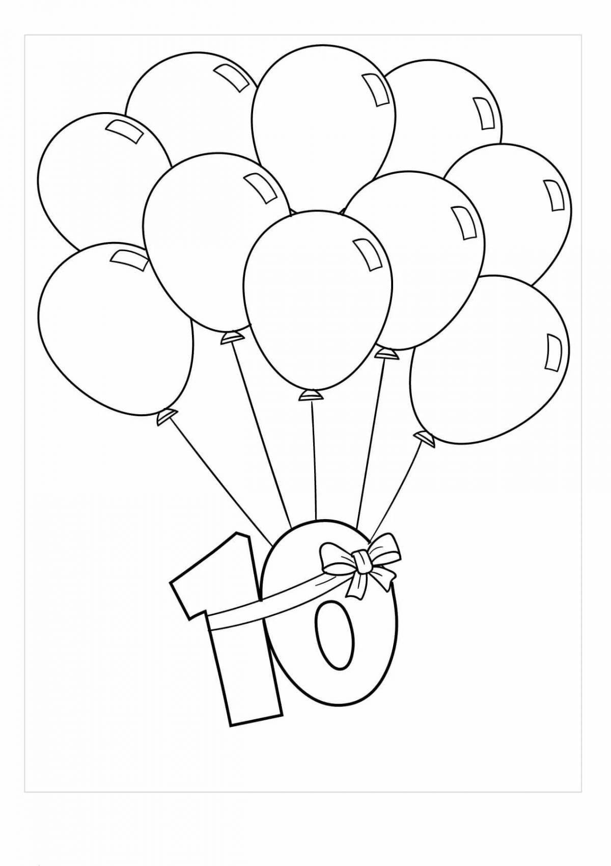 Live balloons coloring for children 2-3 years old