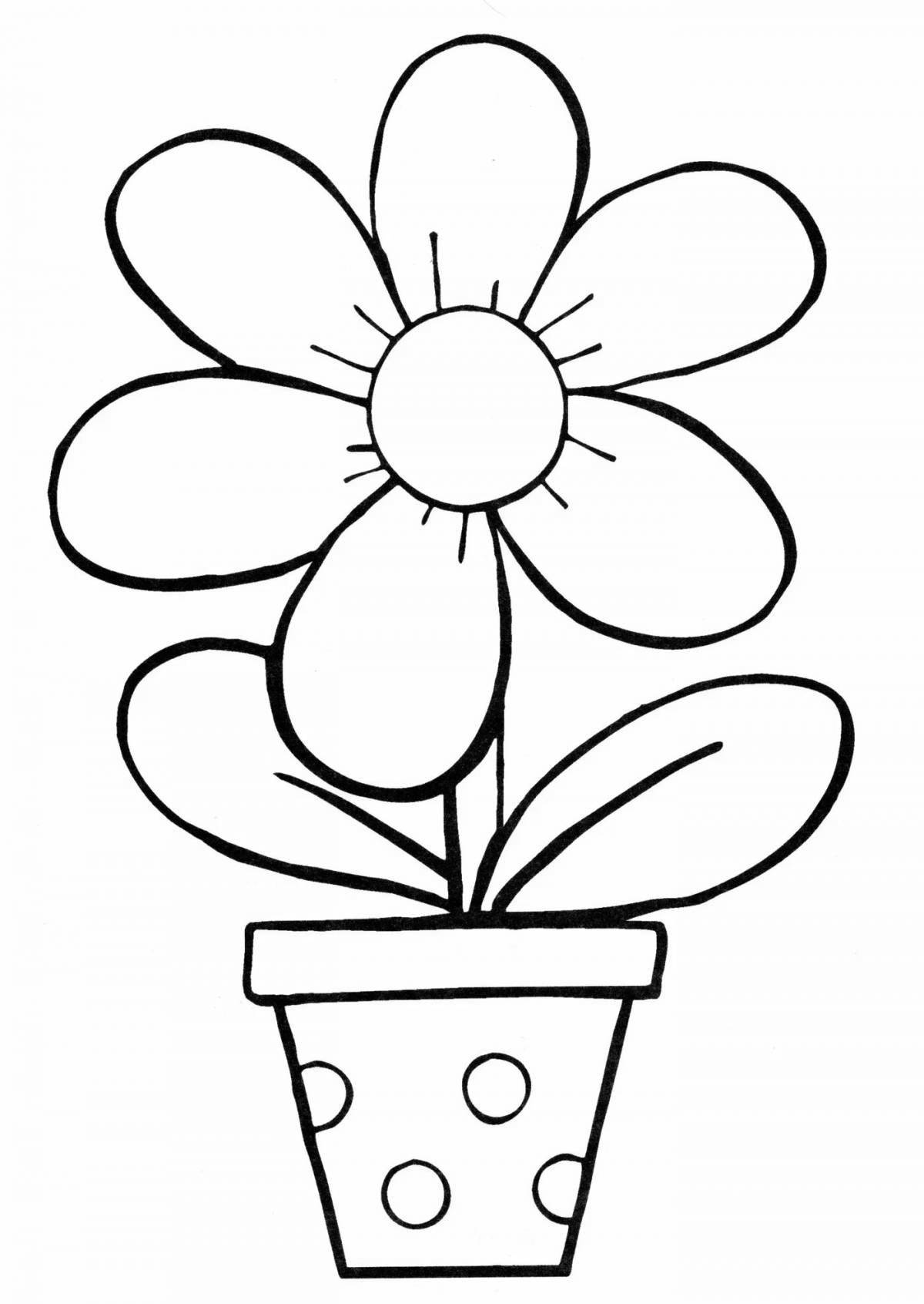 Яркая раскраска цветок семицветик для детей 3-4 лет