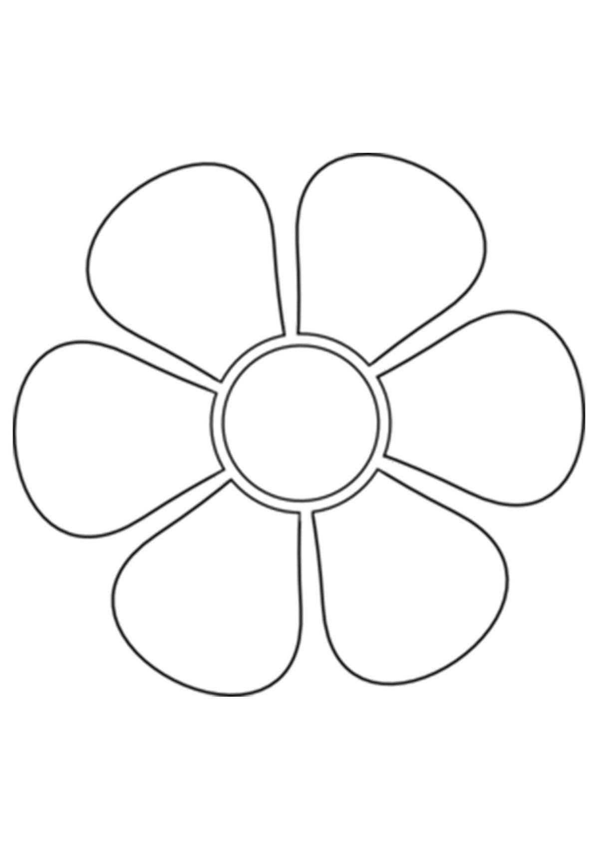 Лучистая раскраска цветок семицветик для детей 3-4 лет
