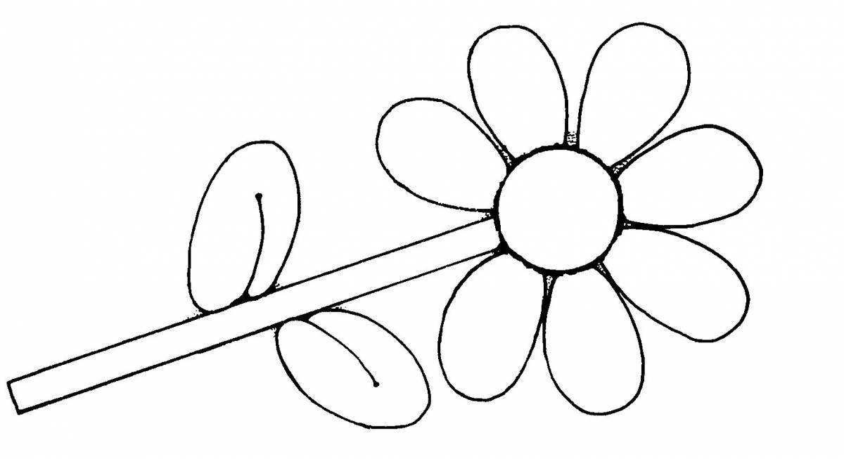 Игристая раскраска цветок семицветик для детей 3-4 лет