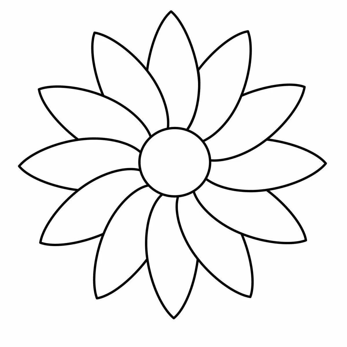 Cute seven-color flower coloring pages for children 3-4 years old