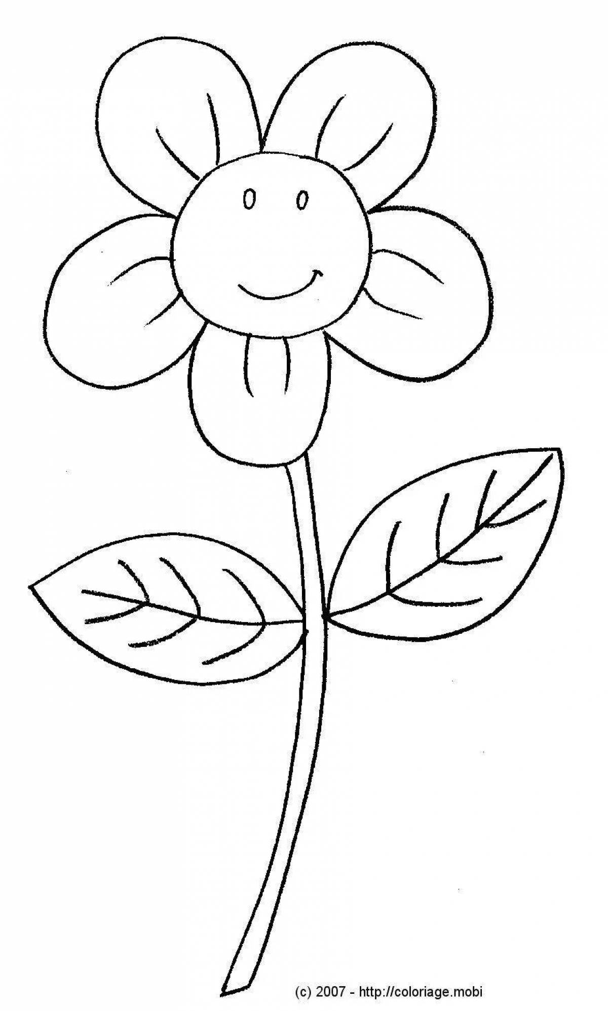 Sweet flower coloring book for children 3-4 years old