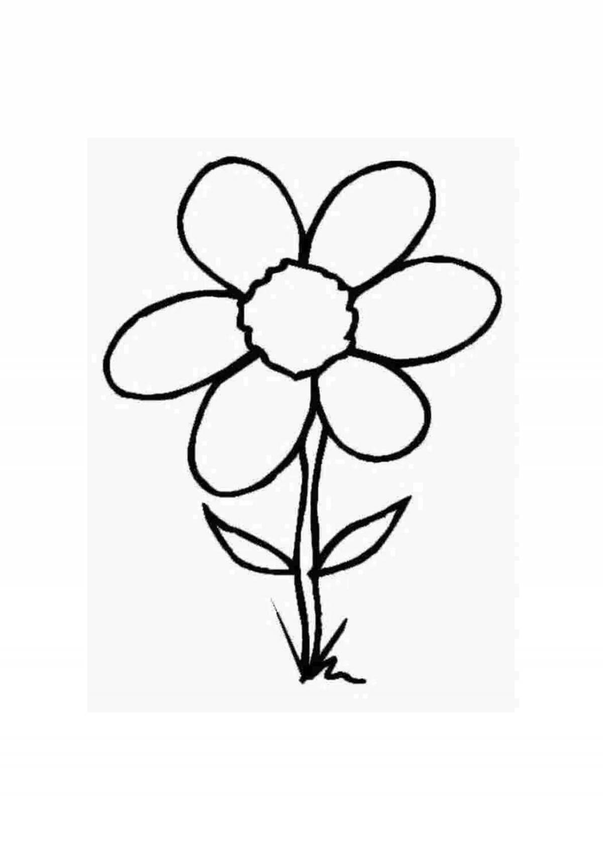 Увлекательная раскраска цветок семицветик для детей 3-4 лет