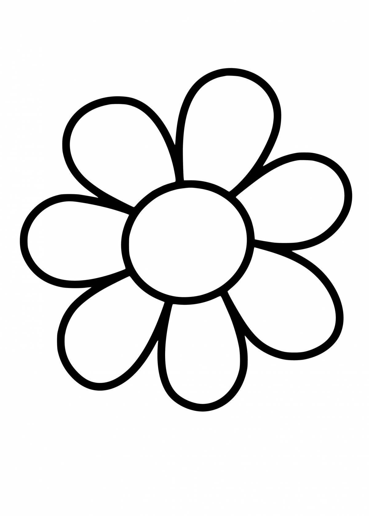 Великолепная раскраска цветок семицветик для детей 3-4 лет