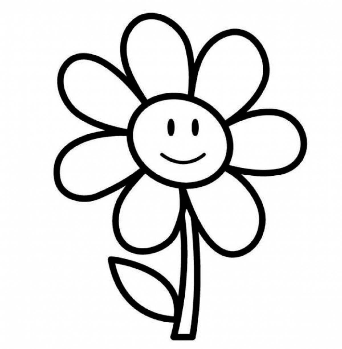 Грандиозная раскраска цветок семицветик для детей 3-4 лет