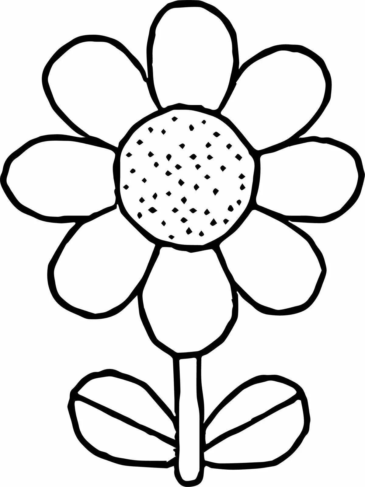 Славная раскраска цветок семицветик для детей 3-4 лет
